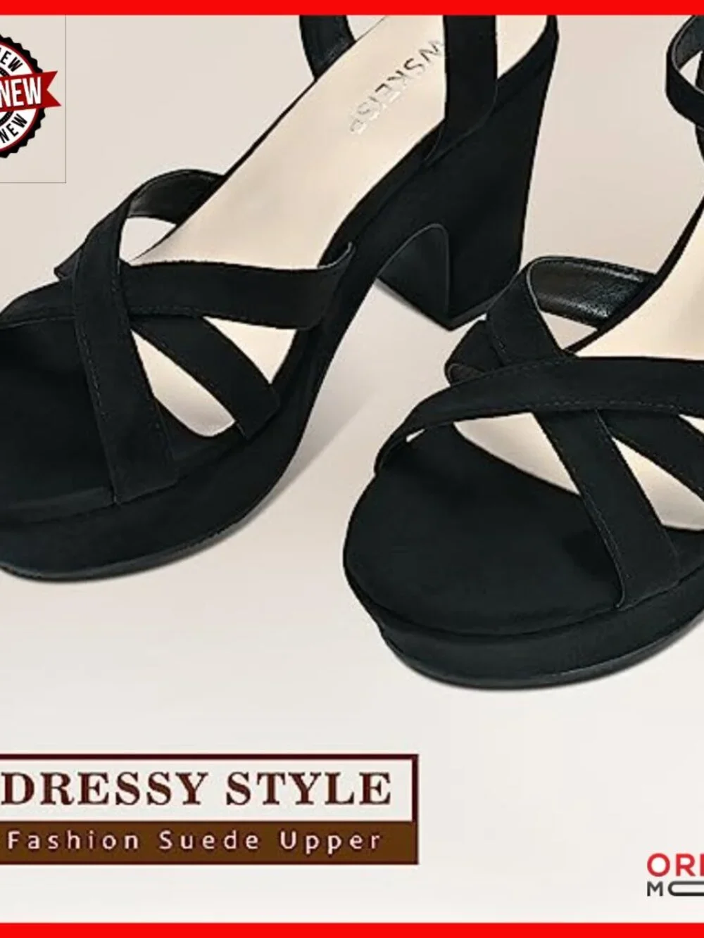 Women's Platform Heels Sandals Ankle Strap Chunky Heel Suede Peep Toe Wedges